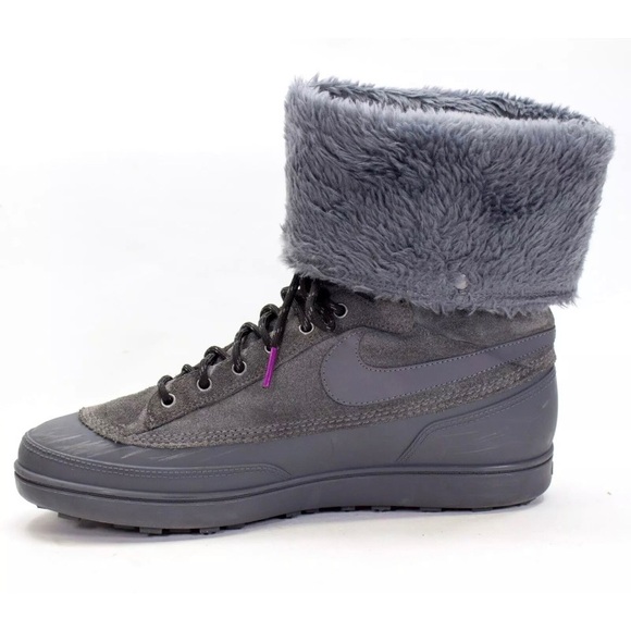Nike Storm Warrior Snow Boots Womens Size 9.5 High Faux Gray Lace-Up Shaft 11” - Picture 6 of 11